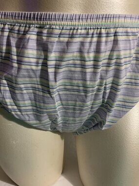 Catherines Serenada High Cut Panties Underwear Cotton Blend Stiped Plus 15 or 5X